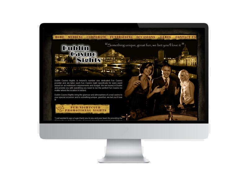 Casino Night Dublin.ie Web Site Development