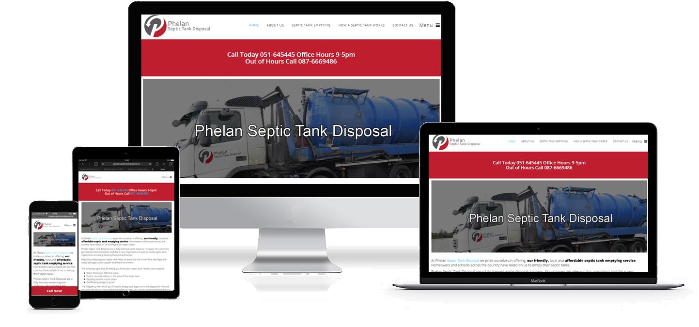 phelan septic tank disposal website design project image 1